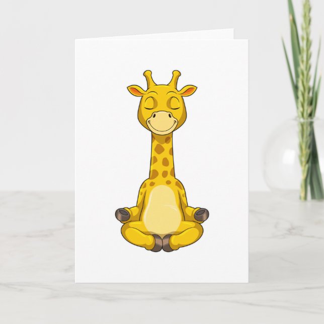 Giraffe at Yoga Meditation Card (Front)