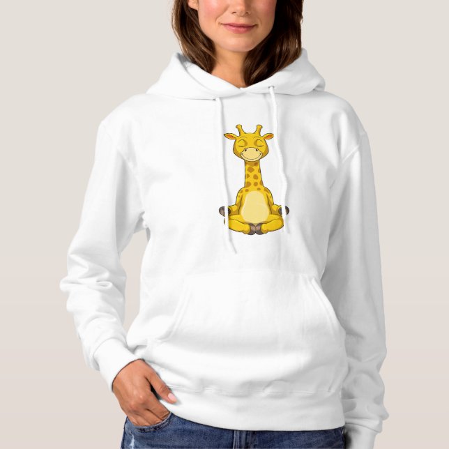 Giraffe at Yoga Meditation Hoodie (Front)