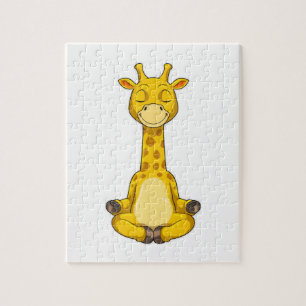 Giraffe at Yoga Meditation Jigsaw Puzzle