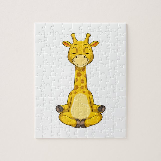 Giraffe at Yoga Meditation Jigsaw Puzzle (Vertical)