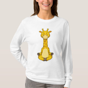 Giraffe at Yoga Meditation T-Shirt