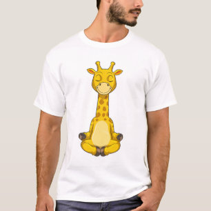Giraffe at Yoga Meditation T-Shirt