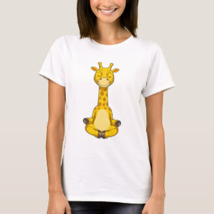 Giraffe at Yoga Meditation T-Shirt