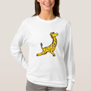 Giraffe at Yoga Stretching exercises Leg T-Shirt
