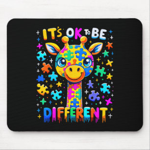 Giraffe Autism Awareness It's Ok To Be Different 1 Mouse Mat