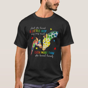 Giraffe Autism Awareness Month She Loved A Little T-Shirt