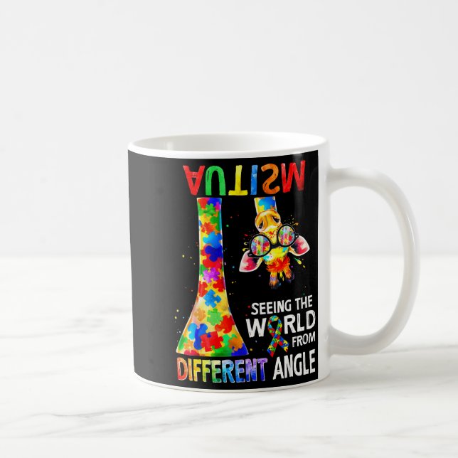 Giraffe Autism Awareness Seeing World Different Coffee Mug (Right)