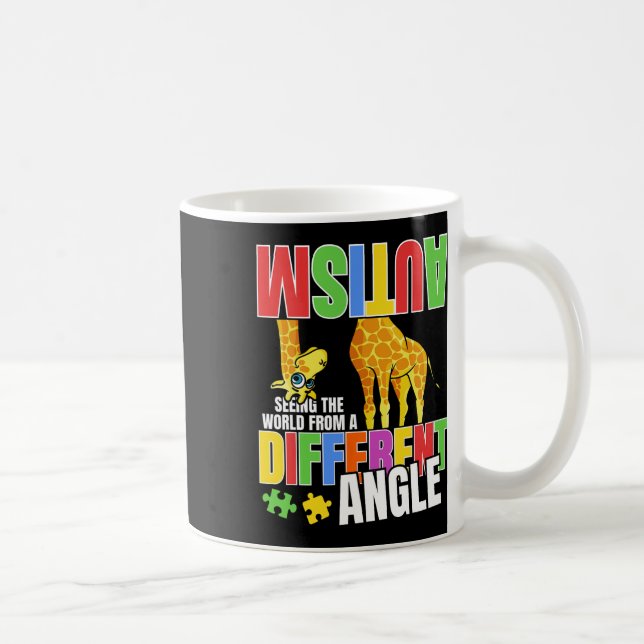Giraffe Autism Funny Seeing The World From Differe Coffee Mug (Right)