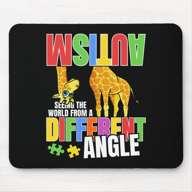 Giraffe Autism Funny Seeing The World From Differe Mouse Mat (Front)