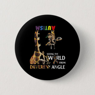Giraffe Autism Seeing The World From Different Ang 6 Cm Round Badge
