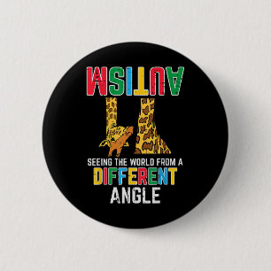 Giraffe Autism Seeing World Different Angle 6 Cm Round Badge