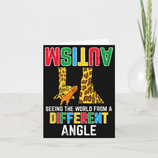 Giraffe Autism Seeing World Different Angle Awaren Card (Front)