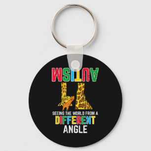 Giraffe Autism Seeing World Different Angle Awaren Key Ring