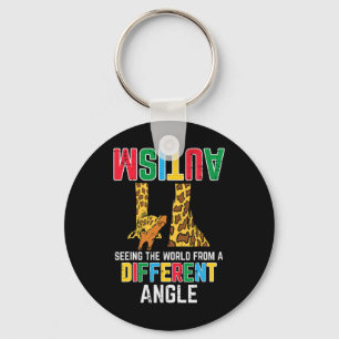 Giraffe Autism Seeing World Different Angle Awaren Key Ring