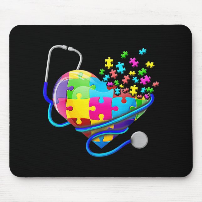 Giraffe Autism Seeing World Different Angle Awaren Mouse Mat (Front)