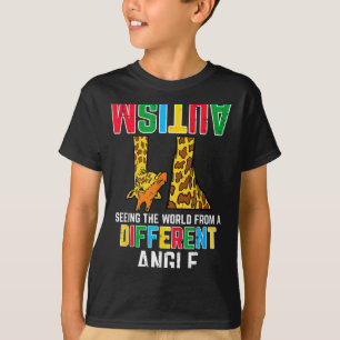 Giraffe Autism Seeing World Different Angle Awaren T-Shirt