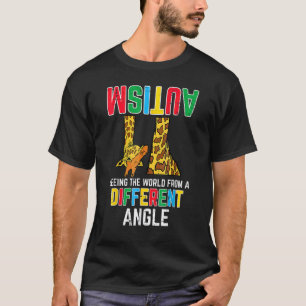 Giraffe Autism Seeing World Different Angle Awaren T-Shirt