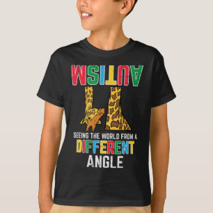 Giraffe Autism Seeing World Different Angle Awaren T-Shirt