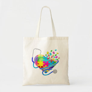 Giraffe Autism Seeing World Different Angle Awaren Tote Bag
