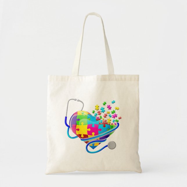 Giraffe Autism Seeing World Different Angle Awaren Tote Bag (Front)