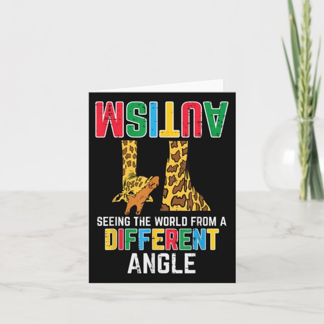 Giraffe Autism Seeing World Different Angle Card (Front)