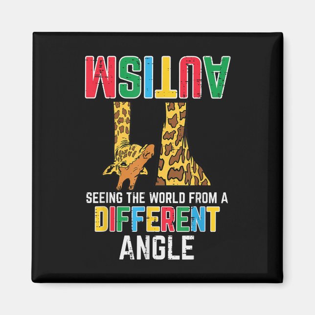 Giraffe Autism Seeing World Different Angle Magnet (Front)