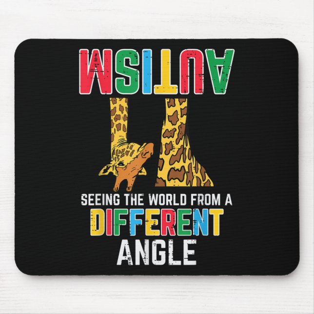 Giraffe Autism Seeing World Different Angle Mouse Mat (Front)