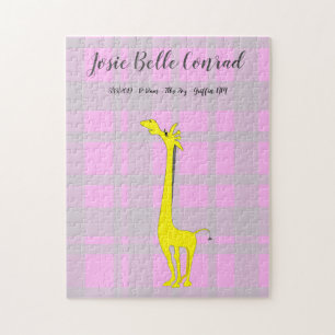 Giraffe Baby Birth Stats Jigsaw Puzzle