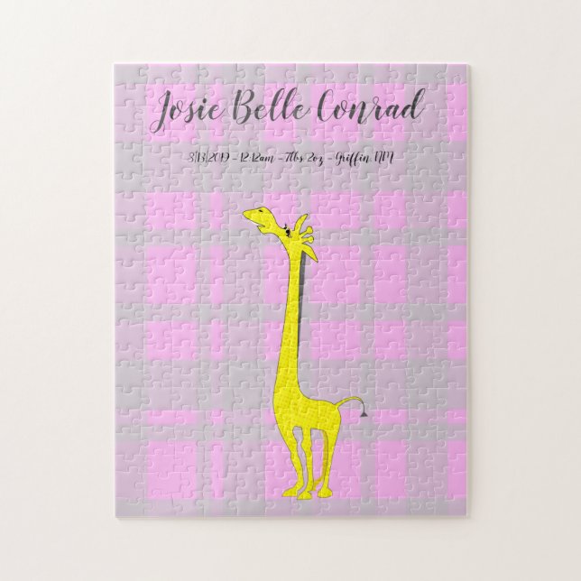 Giraffe Baby Birth Stats Jigsaw Puzzle (Vertical)