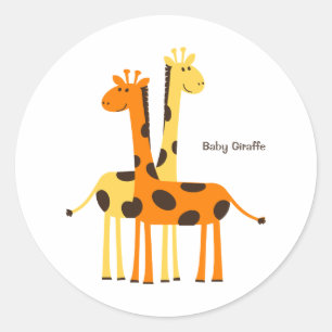 Giraffe baby for kids classic round sticker