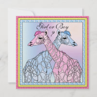 Giraffe Baby Gender Reveal Party Invitation