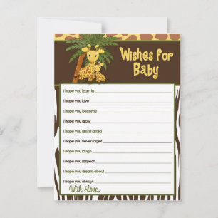 Giraffe Baby & Mummy Wishes for Baby Advice Cards