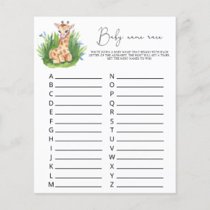 Giraffe - Baby name race game