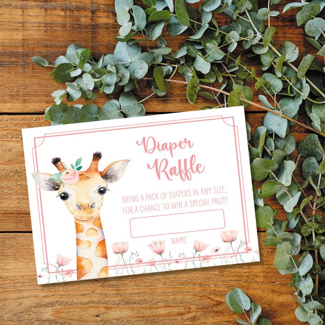 Giraffe Baby Shower Diaper Raffle Card (Creator Uploaded)