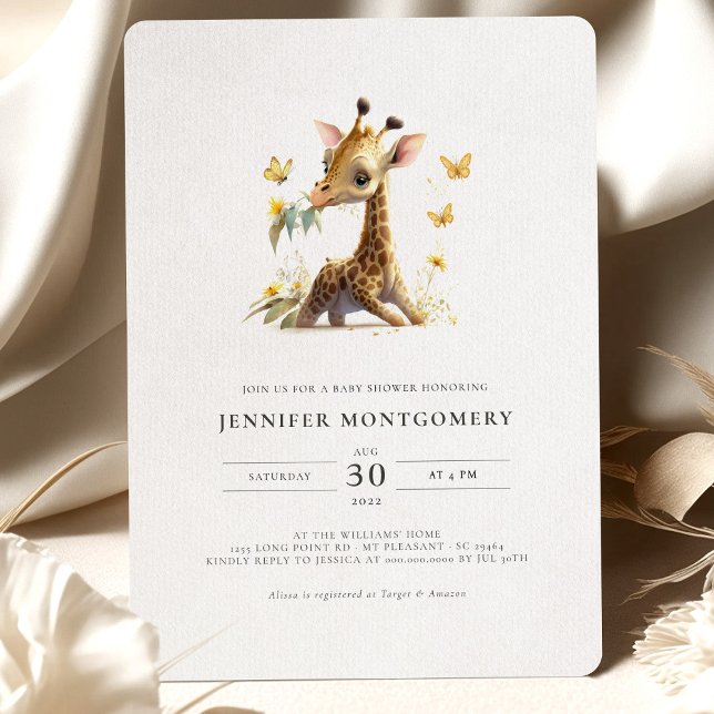 Giraffe Baby Shower Gender Neutral Invitation (Creator Uploaded)