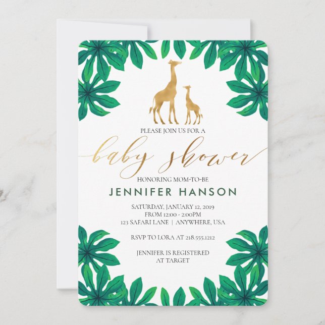 Giraffe Baby Shower Invitation (Front)