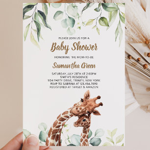 Giraffe Baby Shower Invitation