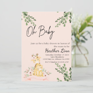 Giraffe Baby Shower Invitation