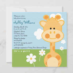 Giraffe Baby Shower Invitations