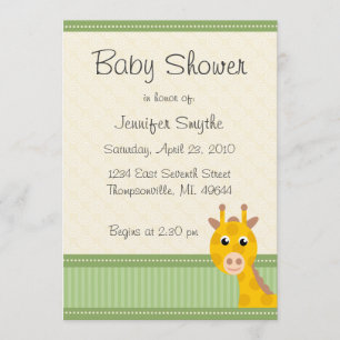 Giraffe Baby Shower Invitations