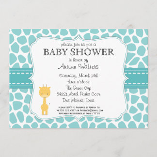 Giraffe Baby Shower Invitations