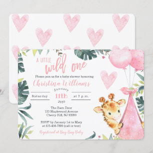 Giraffe Baby Shower Invitations for a Girl