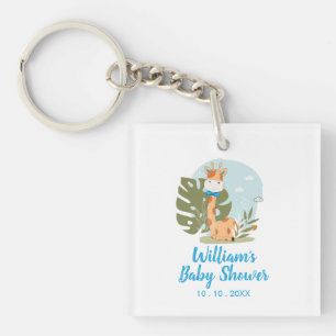 Giraffe Baby Shower Napkin (Boy Safari Animal) Key Ring