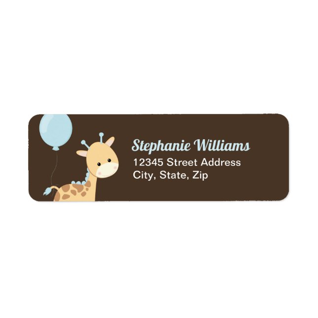 Giraffe Baby Shower Return Address Labels (Front)