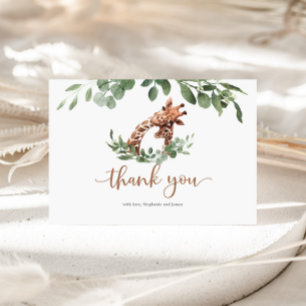 Giraffe Baby Shower Thank You Card