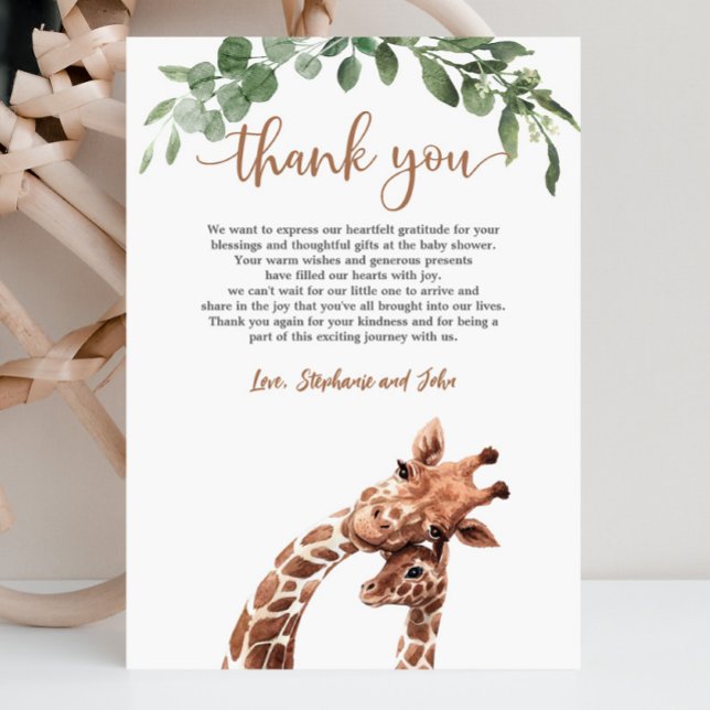 Giraffe Baby Shower Thank you card (Creator Uploaded)