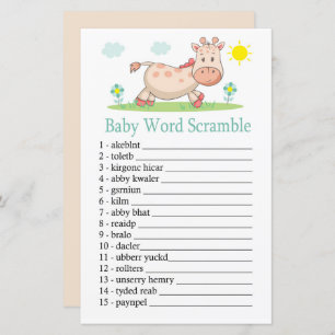 Giraffe Baby word scramble game