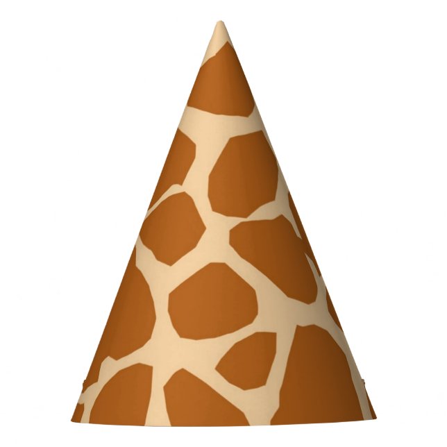 Giraffe background animal jungle safari neutral party hat (Front)