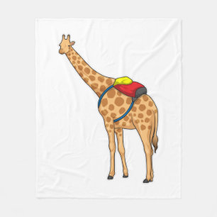 Giraffe Backpack Fleece Blanket