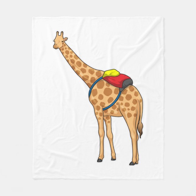 Giraffe Backpack Fleece Blanket (Front)
